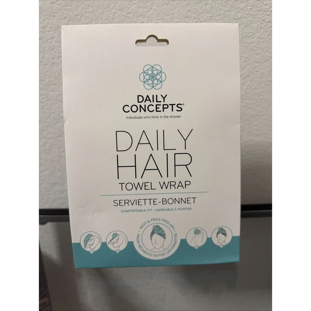 Daily Concepts Vegan Hair Wrap‎ Towel Quick Drying, One Size, Aqua Color